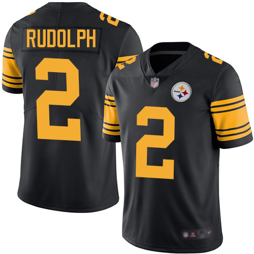 Youth Pittsburgh Steelers Football #2 Limited Black Mason Rudolph Rush Vapor Untouchable Nike NFL Jersey